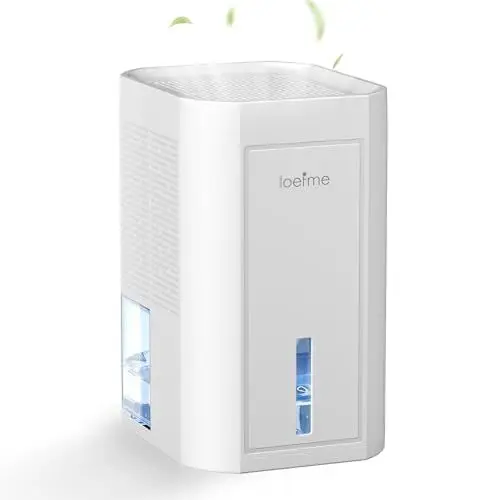 Produktbild: LOEFME 1000ml Mini-Luftentfeuchter, 7-farbige LED-Lichter, tragbarer und ultraleiser Luftentfeuchter elektrisch in Weiß, ideal für Schlafzimmer, Badezimmer, Kleiderschrank und Ankleidezimmer