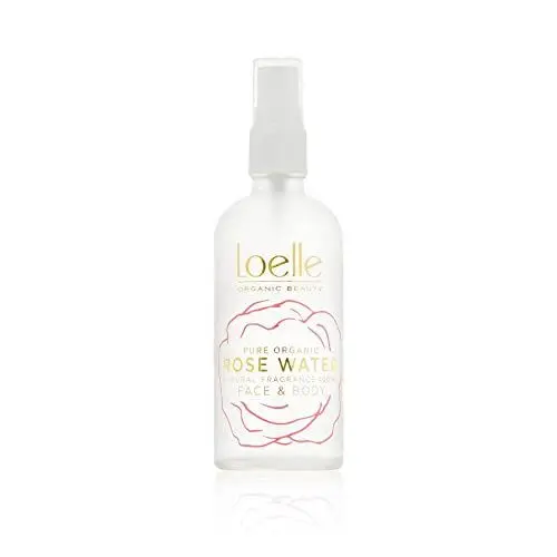 Produktbild: Loelle - 100% reines, Bio Rosenwasser Gesichtswasser für Mischhaut, empfindliche & fettige Haut - Destilliertes Rosenwasser zur Gesichtsreinigung - Kühlendes Spray - Hergestellt in Marokko (100ml)