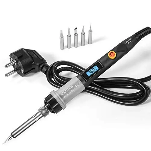Produktbild: Lötkolben, SREMTCH 80W Set, LCD Bildschirm Lötset (200-450 ° C) mit EIN/AUS Schalter und Einstellbarer Temperaturknopf, Schnell erhitzendes keramisches Thermostatdesign, Bonu 5 Pcs Tips