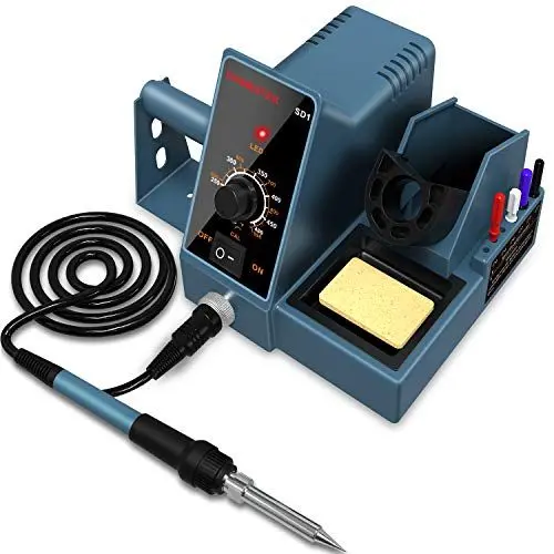 Produktbild: Lötstationen, HANMATEK Lötkolben SD1,60W Professionell Lötstation Set 200~480℃ Temperaturkontrolle Lötkolben Set für Schule Labor Hobbylöten