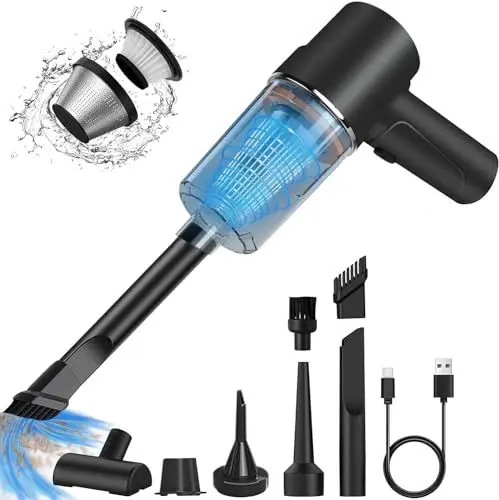 Produktbild: LOEVERY Handstaubsauger Kabellos, 9000PA Mini-Autostaubsauger, 3 in 1 120W Staubsauger & Gebläse & Vakuumpumpe,Tragbarer Leichter AutoStaubsauger für den Auto,Haus,Küche und Tierhaare (Schwarz)