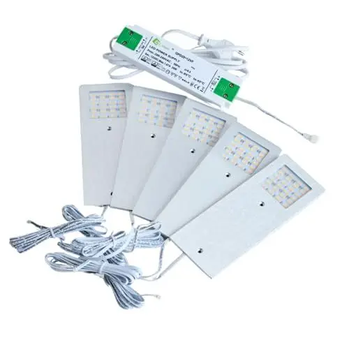 Produktbild: Loevschall Stella Unterbauleuchte LED | Unterschrank Beleuchtung Küche | Led spot 5-Kit | LED Deckenleuchte Für Das Küche | LED Deckenspots | Modern Küchenbeleuchtung, Aluminium