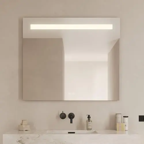 Produktbild: Loevschall Venice LED-Badezimmerspiegel mit Beleuchtung, 100x85 cm, MultiWhite-Technologie, Smart Spiegel mit Touch und Schwebeeffekt, verstellbare Farbtemperatur 2200K-6500K, IP44-zertifiziert