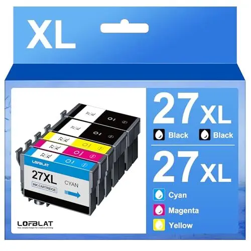 Produktbild: LOFBLAT 27XL 27 XL Tinte Ersatz für Epson Druckerpatronen 27XL Multipack für Epson Workforce WF-3620DWF WF-3640DTWF WF-7110DTW WF-7210DTW WF-7610DWF WF-7620DTWF WF-7710DWF WF-7715DWF WF-7720DTWF