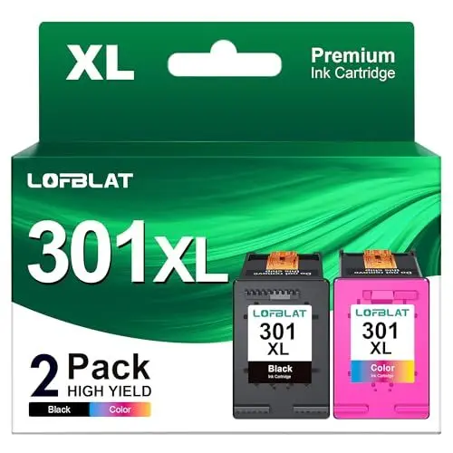 Produktbild: LOFBLAT 301XL Ersatz für HP 301 Druckerpatronen Multipack, für HP Deskjet 1000 1050 1510 2050 2510 2540 3050 OfficeJet 2620 2622 Envy 4500 4502 5530 5532, 2 Pack