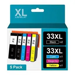 Produktbild: LOFBLAT 33XL Tintenpatrone Kompatible für Epson 33 XL für Epson Expression Premium XP-7100 XP-540 XP-530 XP-830 XP-900 XP-640 XP-630 XP-635 XP-645 (Schwarz Foto Schwarz Cyan Magenta Gelb, 5er-Pack)