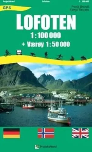 Produktbild: Lofoten: 1:100.000 + Værøy 1:50.000 - Touristische topographische Wanderkarte Norwegen