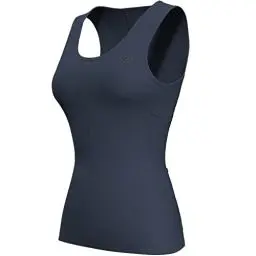Produktbild: Lo.gas Fahrradtrikot Damen äRmellos,Radtrikot Atmungsaktiv Rennrad Trikot Fahrradshirt Mountainbike Frauen Sport Shirts FüR Damen Tank Top 4 Taschen Dunstblau1 XL
