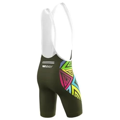 Produktbild: Lo.gas Herren Radfahren Bib Shorts, Gel Gepolstert Mit Taschen, Atmungsaktiv Farbblockierung, Grün, L