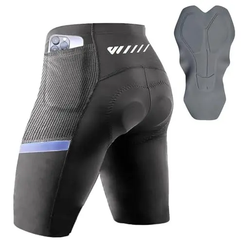 Produktbild: Lo.gas Radlerhose Herren gepolstert, Radhose für Männer Gel gepolstert mit Taschen, Road Shorts atmungsaktiv Quick-Dry,Grau,S