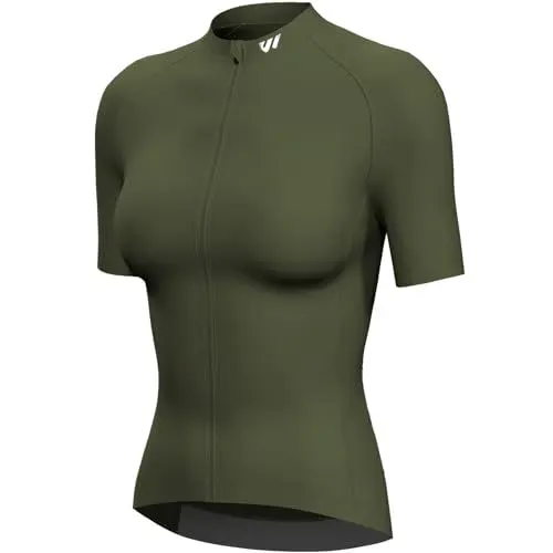 Produktbild: Lo.gas Radtrikot Damen Kurzarm,Fahrradtrikot Rennrad Trikot Atmungsaktiv Frauen Fahrrad Shirt Sommer Fahrradjacke Radfahren Top Mit 3 Taschen M Olivgrün