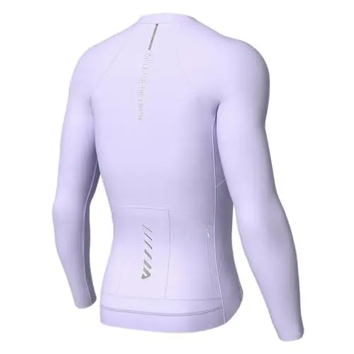 Produktbild: Lo.gas Radtrikot Herren Langarm, Rennrad Trikot Durchgehender Reißverschluss mit 3 Taschen, Lila, XL