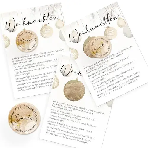 Produktbild: Logbuch-Verlag 3 Weihnachtskarten mit Glückstaler aus Holz kleines Danke Geschenk Kunden Freunde Mitarbeiter 10,5 x 14,8 cm mit Kuvert