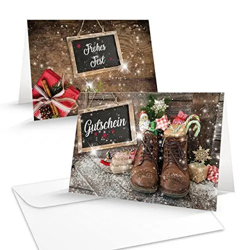 Produktbild: Logbuch-Verlag 3 Weihnachtsgutscheine Gutscheine weihnachtlich Geschenk mit Kuvert Wandern blanko ohne Text