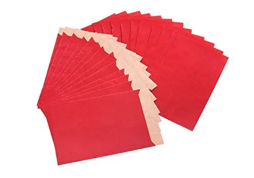 Produktbild: Logbuch-Verlag 50 kleine rote Papiertüten 9,5 x 14 cm flache Papierbeutel mini Geschenktüte Verpackung Weihnachten Kunden