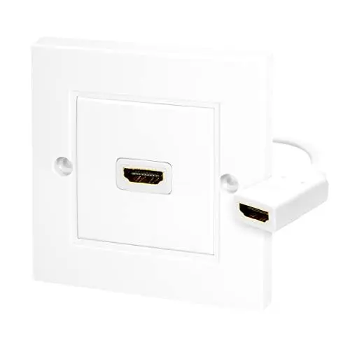 Produktbild: LogiLink AH0014 - 1-fach HDMI-Wansdose (HDMI Highspeed with Ethernet) für Auflösungen bis 4K/30 Hz, inkl. 18cm Adapterkabel, AH-0014, weiß