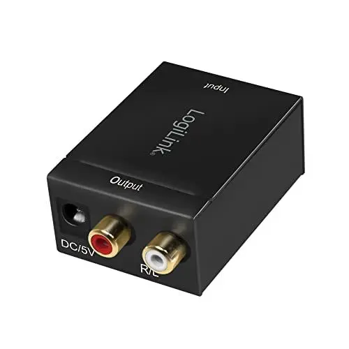 Produktbild: LogiLink CA0100 Koaxial und Toslink auf Analog L/R Audio-Konverter, Elektromagnetisch-Rauschfreie Übertragungen schwarz
