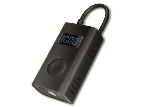 Produktbild: LogiLink PA0265 - Mobiler Luftkompressor mit LED-Taschenlampe und USB-Aufladung (z. B. für Autoreifen, Fahrräder, Bälle), Schwarz