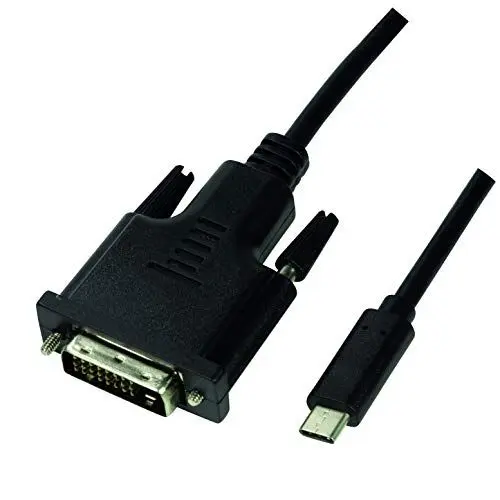 Produktbild: LogiLink UA0331 - USB-C (3.2 Gen1) auf DVI-D (24+1) Anschlusskabel, FHD 1080p/60 Hz, 1,8m Schwarz