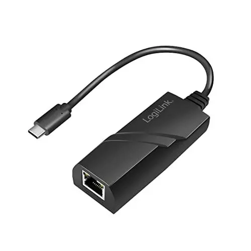 Produktbild: LogiLink USB-C (USB 3.2 Gen 1) auf Gigabit (RJ45) Adapter bis zu 5Gbit/s, Energiesparfunktion