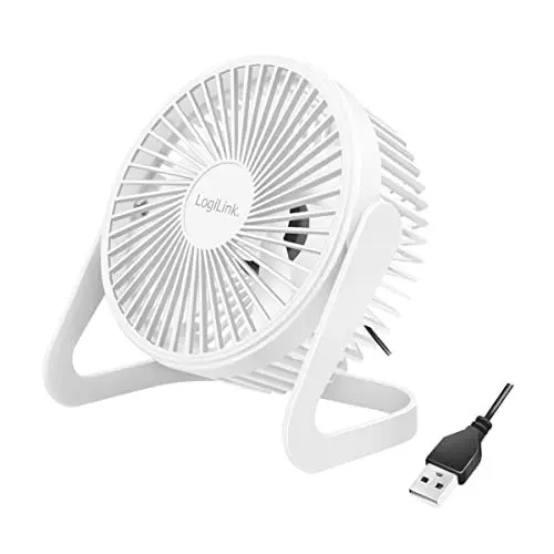 Produktbild: LogiLink USB-Schreibtischventilator, 15,24 cm, 40 dB, weiß - 2 Stufen