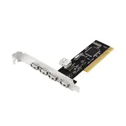 Produktbild: LogiLink USB 2.0 PCI-Schnittstellenkarte mit 4X externen Ports & 1x internen Port