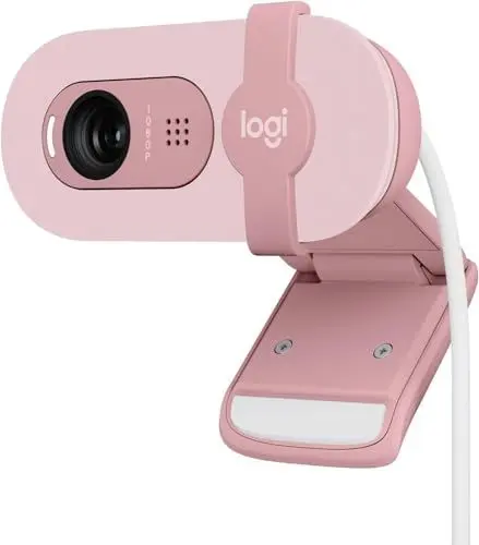 Produktbild: Logitech Brio 100 Full HD-Webcam für Meetings und Streaming, Auto-Lichtausgleich, integriertes Mikrofon, Abdeckblende, USB-A, für Microsoft Teams, Google Meet, Zoom und mehr - Rosa