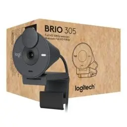 Produktbild: Logitech Brio 305 Full HD 1080P Webcam mit Sichtschutz, Mono Mikrofone zur Rauschunterdrückung, USB-C, Automatische Lichtkorrektur, funktioniert mit Zoom, Microsoft Teams, Google Meet - Graphit