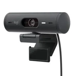 Produktbild: Logitech Brio 500 Full-HD-Webcam mit Auto-Lichtkorrektur, Zeigemodus, Doppelmikrofon + Rauschunterdrückung, Webcam-Abdeckung, für Microsoft Teams, Google Meet, Zoom, USB-C-Kabel - Graphit