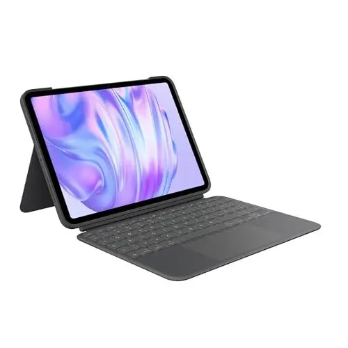 Produktbild: Logitech Combo Touch iPad Pro 11 Zoll (M4) (2024) Tastatur-Case – Abnehmbare Tastatur mit Hintergrundbeleuchtung und Halterung, Komfortables Tippen, Multi-Use-Modus, Deutsches QWERTZ - Graphit