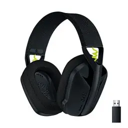 Produktbild: Logitech G435 LIGHTSPEED Kabelloses Bluetooth-Gaming-Headset, Leichte Over-Ear-Kopfhörer, Integrierte Mikrofone, 18h Akku, Kompatibel mit Dolby Atmos, PC, PS4, PS5, Handy, Nintendo Switch - Schwarz