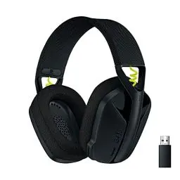 Produktbild: Logitech G435 LIGHTSPEED Kabelloses Bluetooth-Gaming-Headset, Leichte Over-Ear-Kopfhörer, Integrierte Mikrofone, 18h Akku, Kompatibel mit Dolby Atmos, PC, PS4, PS5, Handy, Nintendo Switch - Schwarz