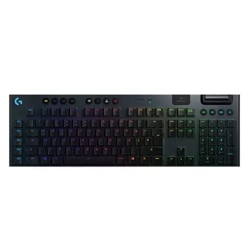 Produktbild: Logitech G915 LIGHTSPEED kabellose mechanische Gaming-Tastatur, Taktiler GL-Tasten-Switch mit flachem Profil, LIGHTSYNC RGB, Ultraschlankes Design, Deutsches QWERTZ-Layout - Carbon