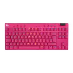 Produktbild: Logitech G PRO X TKL LIGHTSPEED kabellose Gaming-Tastatur, ultramobiles Design ohne Ziffernblock, LIGHTSYNC RGB, PBT-Tastenkappen, Tactile Switches (GX Brown), QWERTZ Deutsches, PC - Magenta