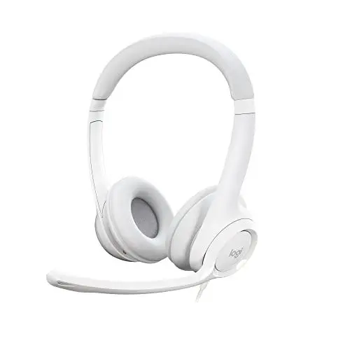 Produktbild: Logitech H390 verkabelter Kopfhörer für PC/Laptop, Stereokopfhörer mit rauschunterdrückendem Mikrofon USB-A, Inline-Steuerungen, für Chromebook geeignet - Weiß