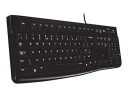 Produktbild: Logitech K120 Kabelgebundene Business Tastatur für Windows und Linux, USB-Anschluss, Leises Tippen, Robust, Spritzwassergeschützt, Tastaturaufsteller, Französisches AZERTY-Layout - Schwarz