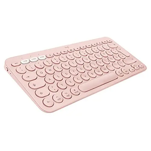 Produktbild: Logitech K380 Multi-Device Bluetooth Tastatur für Mac, Einfaches Umschalten zwischen bis zu 3 Geräten, Scissor-Tasten, 2 Jahre Batterie, macOS / iOS / iPadOS, Deutsches QWERTZ-Layout - Rosa