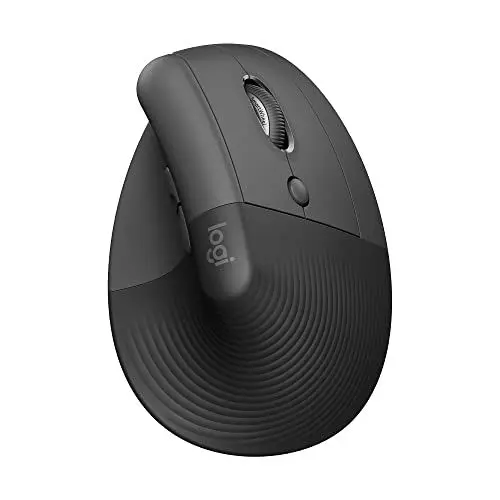 Produktbild: Logitech Lift Vertikale Ergonomische Maus, Kabellos, Bluetooth oder Logi Bolt USB-Empfänger, Leise Klicks, 4 Tasten, Kompatibel mit Windows/macOS/iPadOS, Laptop, PC - Grаphit