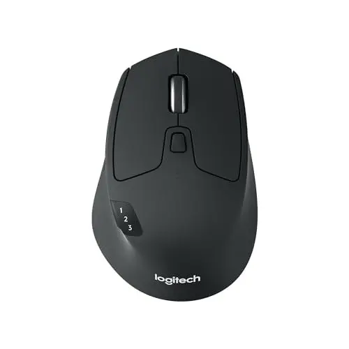 Produktbild: Logitech M720 Triathlon Multi-Device Kabellose Maus, Bluetooth, USB-Unifying-Empfänger, 1000 DPI, 6 programmierbare Tasten, 2-Jahres-Batterie, Für Laptop, PC, Mac, iPadOS - Grau