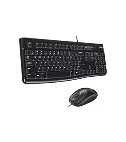 Produktbild: Logitech MK120 Kabelgebundenes Set mit Tastatur und Maus für Windows, Französisches AZERTY-Layout - Schwarz