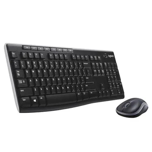 Produktbild: Logitech MK270 Kabelloses Set mit Tastatur und Maus für Windows, 2,4 GHz kabellos, Kompakte Maus, 8 Sondertasten, 2 Jahre Batterielaufzeit, Für PC, Laptop, Deutsches QWERTZ-Layout - Schwarz