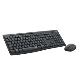Produktbild: Logitech MK295 kabelloses Tastatur-Maus-Set mit SilentTouch-Technologie, Shortcut-Tasten, optischer Spurführung, Nano USB-Empfänger, verzögerungsfreier Drahtlosverbindung, QWERTZ layout - Graphit, PC