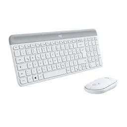 Produktbild: Logitech MK470 Slim Combo Kabelloses Tastatur-Maus-Set, 2.4 GHz Verbindung via Nano-USB-Empfänger, 10m Reichweite, 18-Monate Batterielaufzeit, PC/Laptop, Deutsches QWERTZ-Layout - Weiß