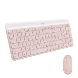 Produktbild: Logitech MK470 Slim Combo Kabelloses Tastatur-Maus-Set - Modernes, kompaktes Layout, Extrem leiser, 2,4-GHz-USB-Empfänger, Plug-n'Play-Konnektivität - Spanisches QWERTY-Layout - Rosa