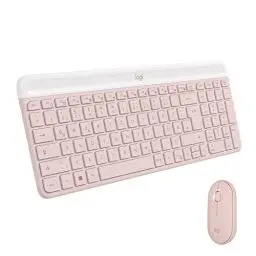 Produktbild: Logitech MK470 Slim Combo Kabelloses Tastatur-Maus-Set - Modernes, kompaktes Layout, Extrem leiser, 2,4-GHz-USB-Empfänger, Plug-n'Play-Konnektivität - US QWERTY-Layout - Rosa