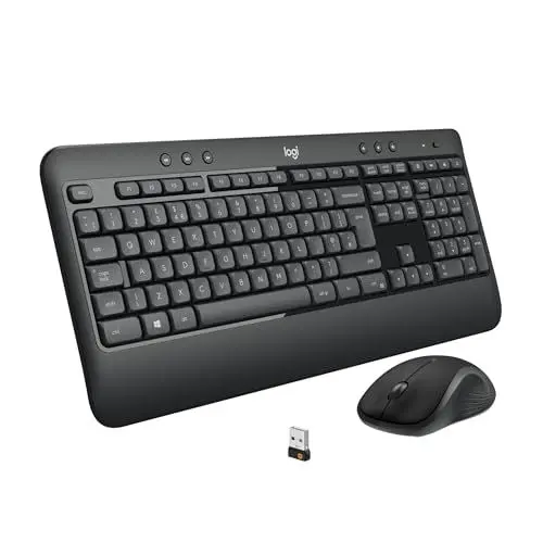 Produktbild: Logitech MK540 Advanced Kabellose Tastatur und Maus Combo für Windows, 2,4 GHz Unifying USB-Empfänger, Sondertasten, 3 Jahre Batterielaufzeit, Für PC, Laptop, QWERTZ-Layout - Schwarz