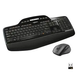 Produktbild: Logitech MK710 Kabelloses Tastatur-Maus-Set, 2.4 GHz Verbindung via Unifying USB-Empfänger, 3-Jahre Batterielaufzeit, LCD-Batterieanzeige, Handballenauflage, PC/Laptop, Deutsches QWERTZ-Layout-Schwarz