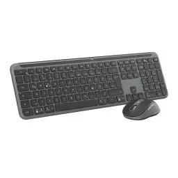 Produktbild: Logitech MK950 Signature Slim kabelloses Tastatur-Maus-Set, schlankes Design, leise tippen, Wechsel zwischen DREI Geräten, Bluetooth, mehrere Betriebssysteme, Windows, Mac, DEU QWERTZ-Layout, Graphit