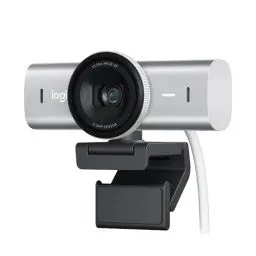 Produktbild: Logitech MX Brio Ultra HD 4K Collaboration and Streaming Webcam, 1080p at 60 FPS, Dual Noise Reducing Mics, Show Mode, USB-C, Webcam Cover, Works with Microsoft Teams, Zoom, Google Meet, Pale Grey
