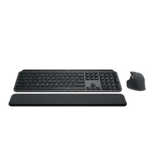 Produktbild: Logitech MX Keys S Combo: MX Master 3S, MX Keys S & MX Palm Rest - Graphit, US QWERTY-Layout